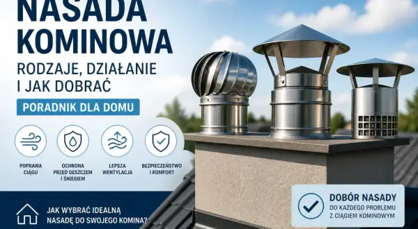 Trzy metalowe nasady kominowe na dachu. Poradnik o rodzajach i doborze nasad kominowych.