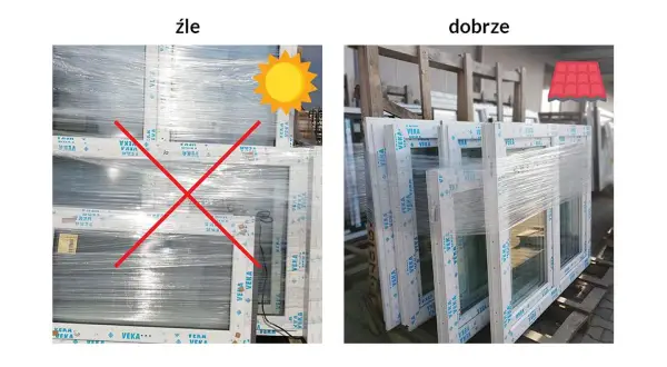 Jak przerobić okno prawe na lewe? Po lewej źle, po prawej dobrze. Okna VEKA czekają na montaż.