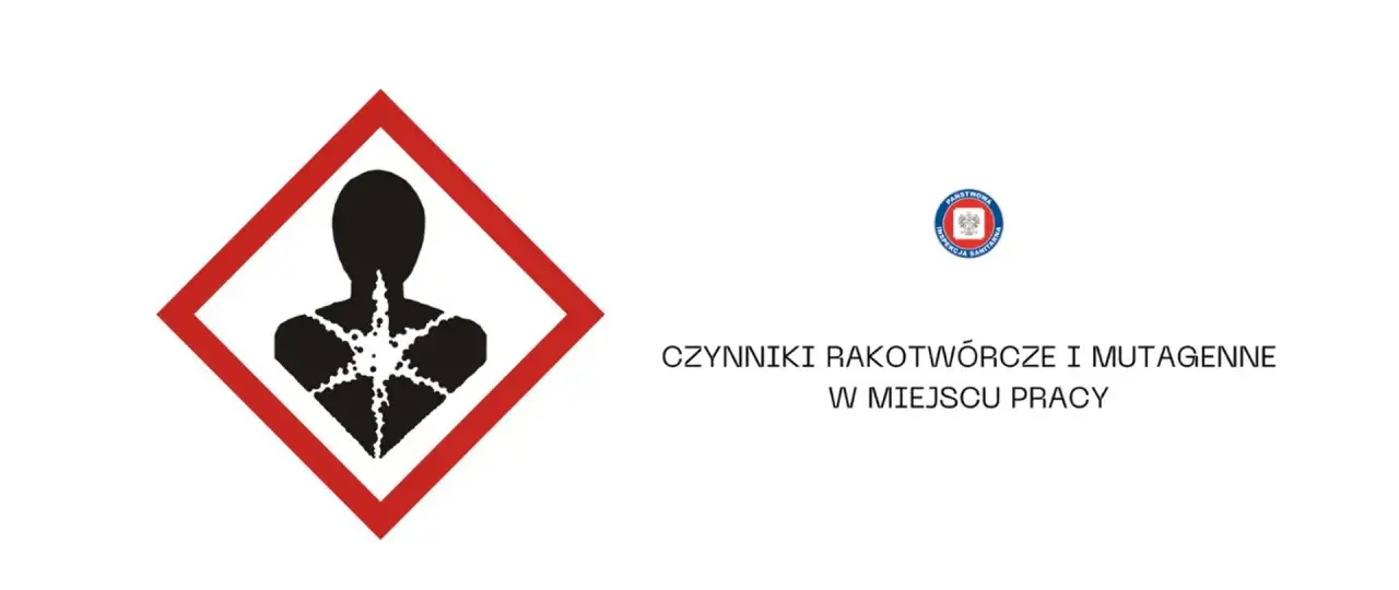 Symbol ostrzegawczy przed substancjami rakotwórczymi i mutagenne. Uważaj na toluen szkodliwość!