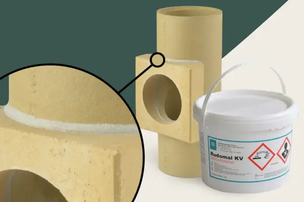 Wklejka do komina ceramicznego Rudomal KV, uszczelnienie komina, materiały budowlane.