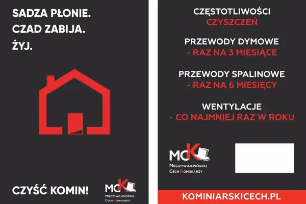 Przegląd kominiarski w bloku: czyszczenie przewodów dymowych co 3 miesiące, spalinowych co 6 miesięcy, wentylacji raz w roku. Bezpieczeństwo przede wszystkim!