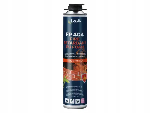 Pianka żaroodporna Bostik FP 404 w sprayu, chroniąca przed ogniem. Idealna do zabezpieczania drewna i ram.